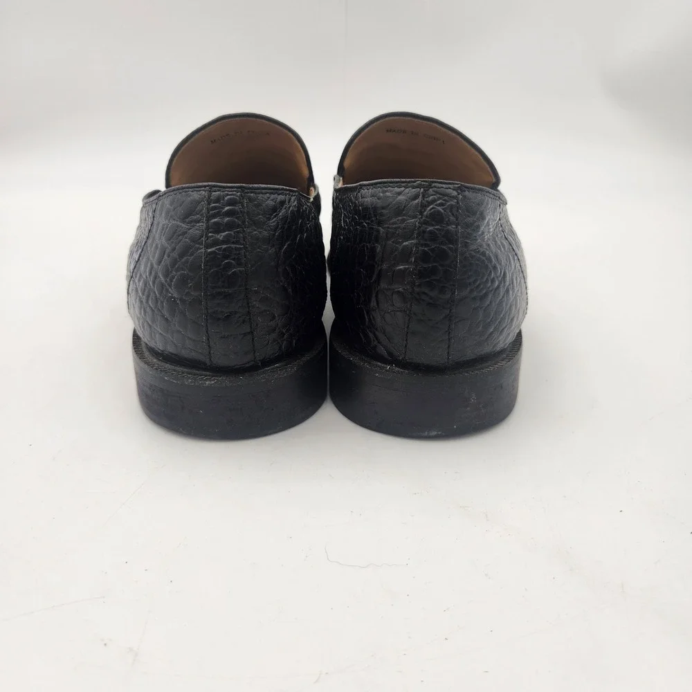 Giorgio Brutini Black Crocodile Embossed Leather Square Toe Loafers Mens 933991